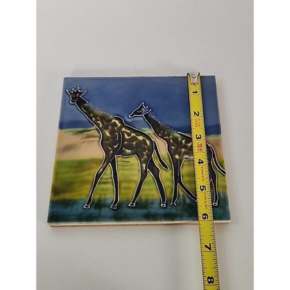 Giraffe Adult and Baby Backsplash 6 x 6 Decorative Wall Art Ceramic Tile Trivet - Picture 10 of 11